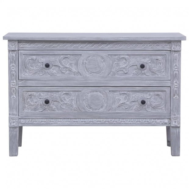 Sideboard With 2 Drawers 90x30x60 Cm Solid Mahogany Wood Image 4
