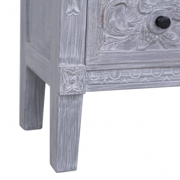 Sideboard With 2 Drawers 90x30x60 Cm Solid Mahogany Wood Image 8