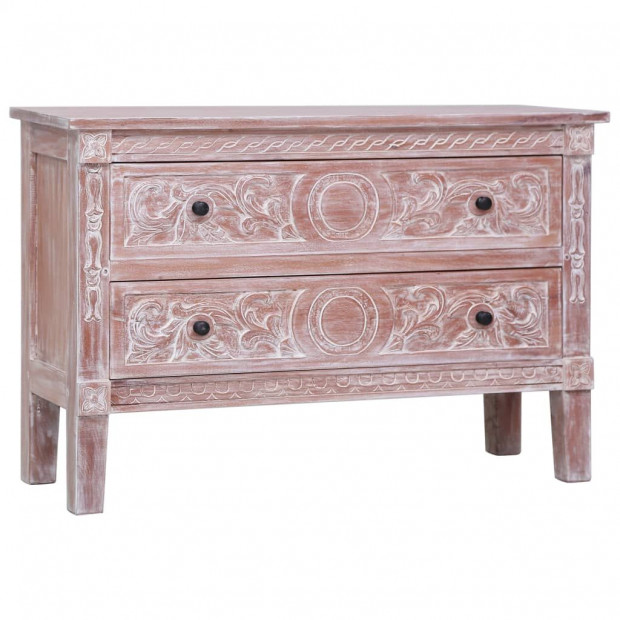 Mahogany Wood Sideboard With 2 Drawers 90x30x60 Cm Solid