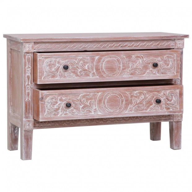 Mahogany Wood Sideboard With 2 Drawers 90x30x60 Cm Solid Image 3