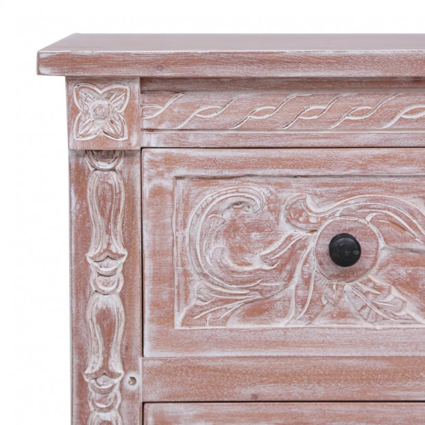 Mahogany Wood Sideboard With 2 Drawers 90x30x60 Cm Solid Image 7