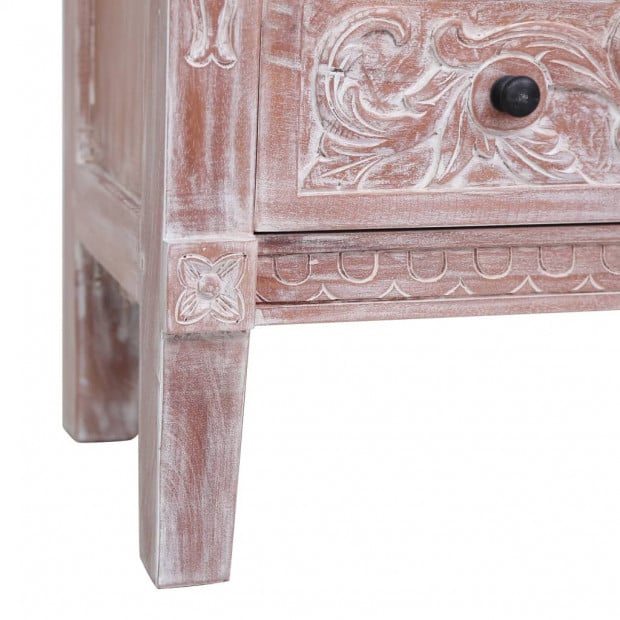 Mahogany Wood Sideboard With 2 Drawers 90x30x60 Cm Solid Image 9