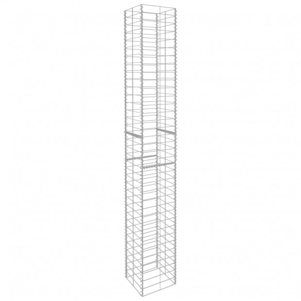 Gabion Baskets 3 Pcs Galvanised Steel 25x25x197 Cm Image 3
