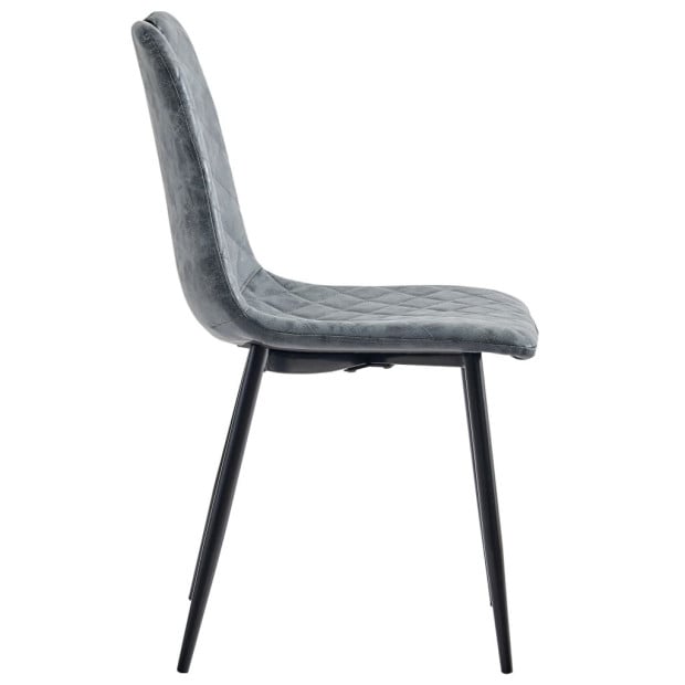 Dining Chairs 2 Pcs Black F.Leather Image 4