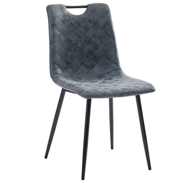 Dining Chairs 4 Pcs Black F.Leather Image 2