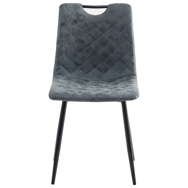 Dining Chairs 4 Pcs Black F.Leather Image 3