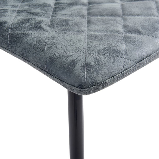 Dining Chairs 4 Pcs Black F.Leather Image 7