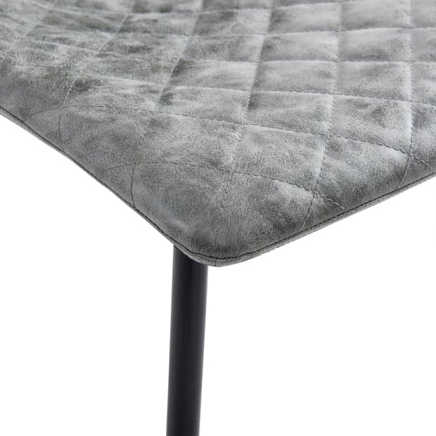 Dining Chairs 4 Pcs Dark Grey F.Leather Image 7