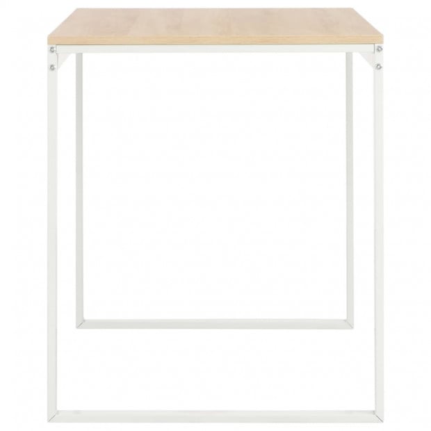 Computer Desk White And Oak 120x60x73 Cm Image 4
