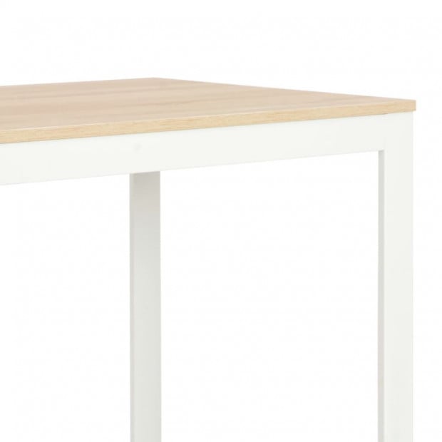 Computer Desk White And Oak 120x60x73 Cm Image 5