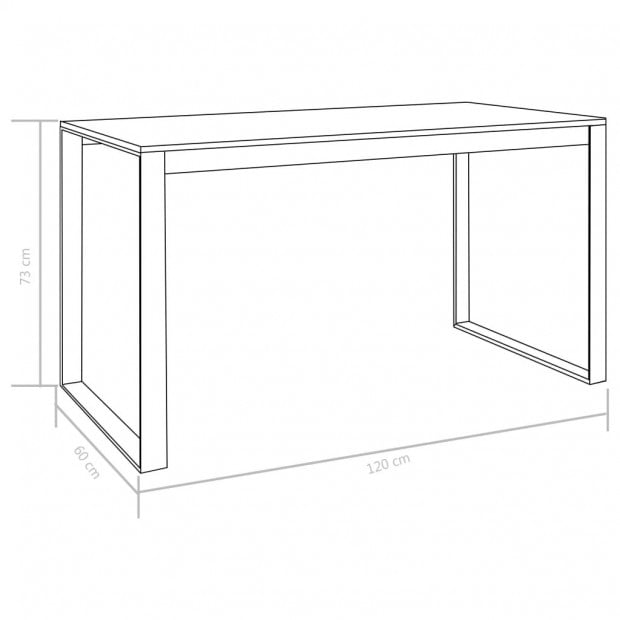 Computer Desk White And Oak 120x60x73 Cm Image 7