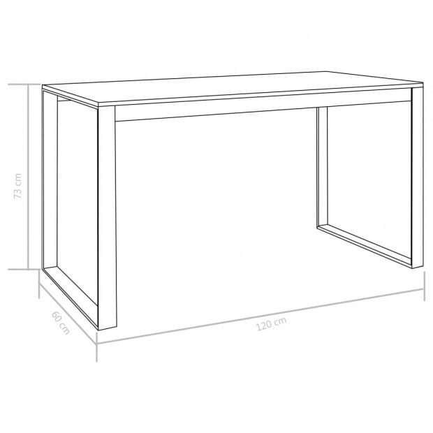 Computer Desk Black And Oak 120x60x73 Cm Image 7