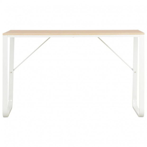 Computer Desk White And Oak 120x60x73 Cm Image 3