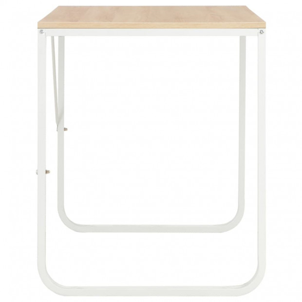 Computer Desk White And Oak 120x60x73 Cm Image 5