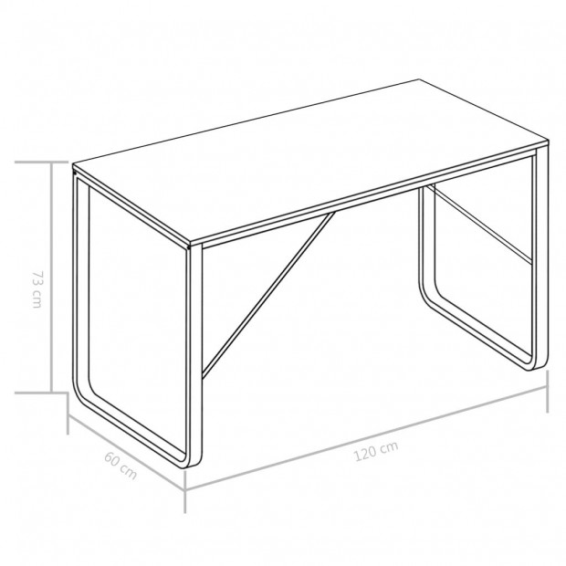 Computer Desk White And Oak 120x60x73 Cm Image 8