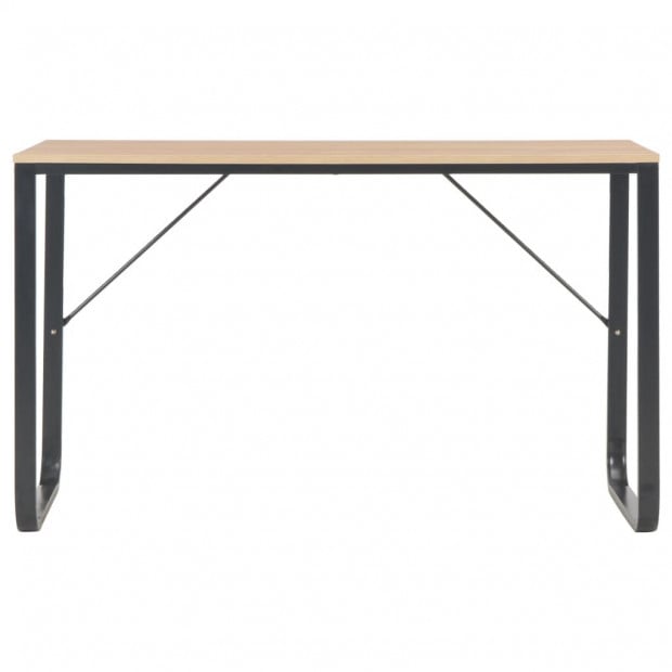 Stylish Computer Desk Black And Oak 120x60x73 Cm Image 3