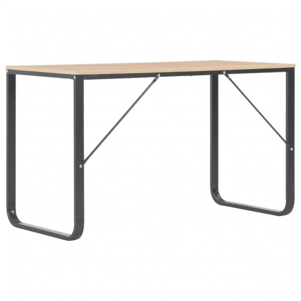 Stylish Computer Desk Black And Oak 120x60x73 Cm Image 4