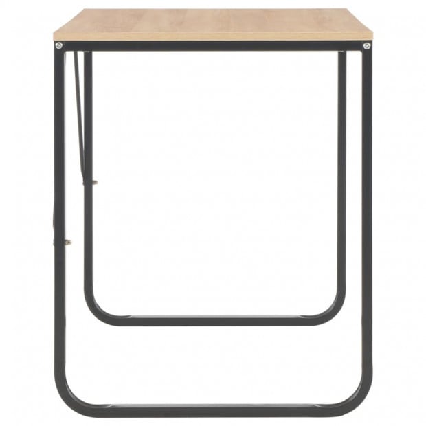 Stylish Computer Desk Black And Oak 120x60x73 Cm Image 5