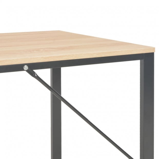 Stylish Computer Desk Black And Oak 120x60x73 Cm Image 6