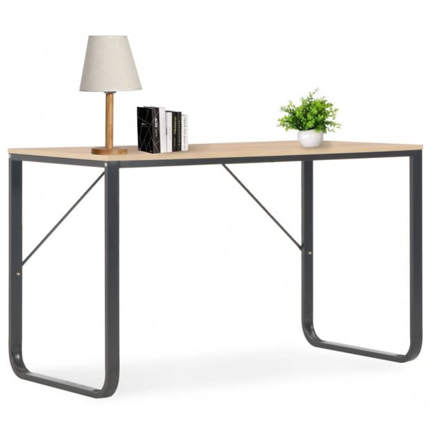 Stylish Computer Desk Black And Oak 120x60x73 Cm