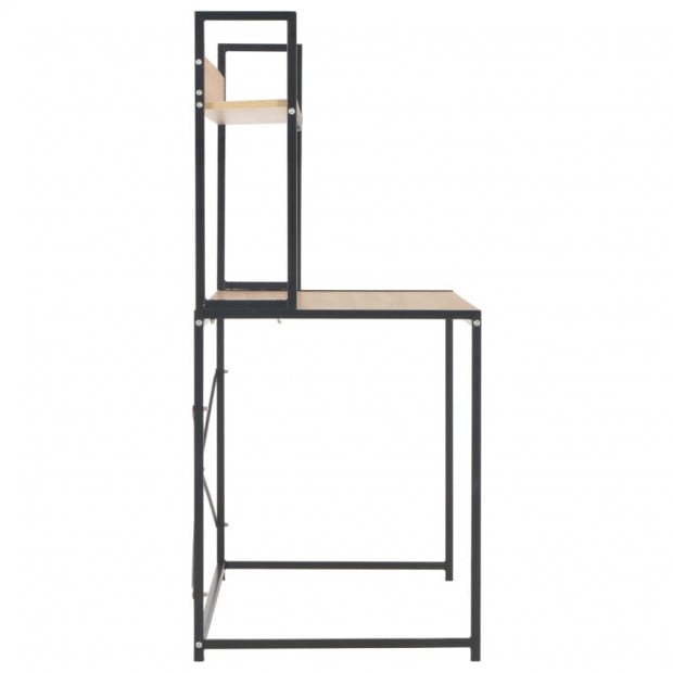 Computer Desk Black And Oak 120x60x138 Cm Image 5