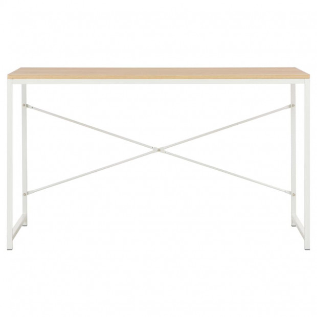 Computer Desk White And Oak 120x60x70 Cm Image 3