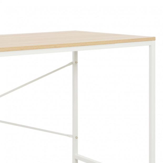 Computer Desk White And Oak 120x60x70 Cm Image 5