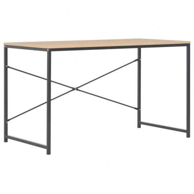 Computer Desk Black And Oak 120x60x70 Cm Image 2