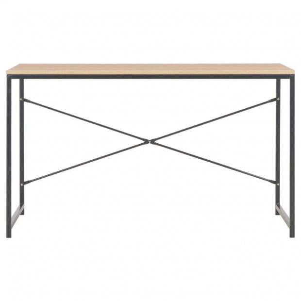 Computer Desk Black And Oak 120x60x70 Cm Image 3