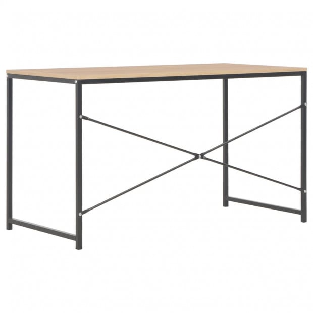 Computer Desk Black And Oak 120x60x70 Cm Image 4