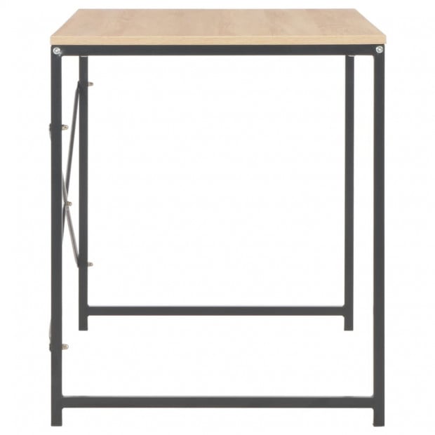 Computer Desk Black And Oak 120x60x70 Cm Image 5