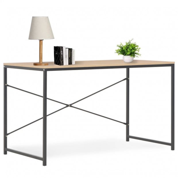 Computer Desk Black And Oak 120x60x70 Cm