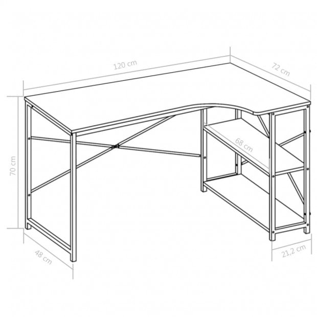 Computer Desk White 120x72x70 Cm Image 8