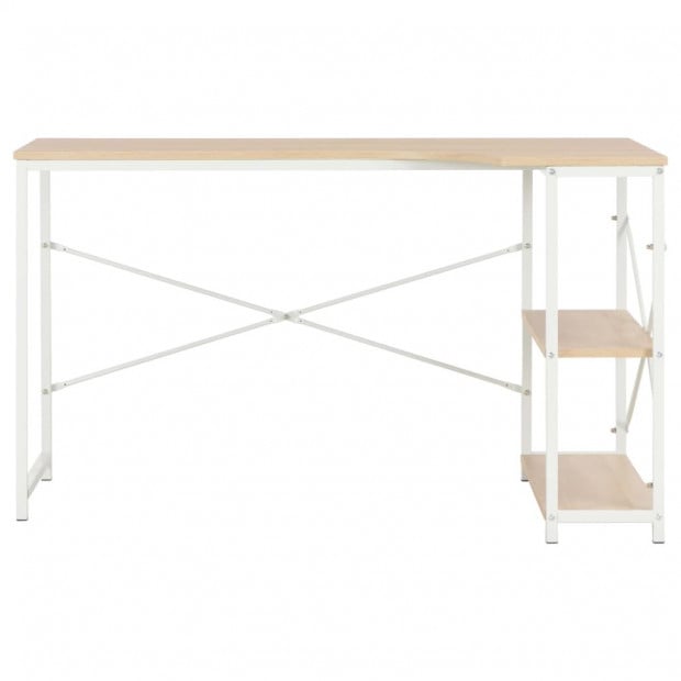 Computer Desk White And Oak 120x72x70 Cm Image 3