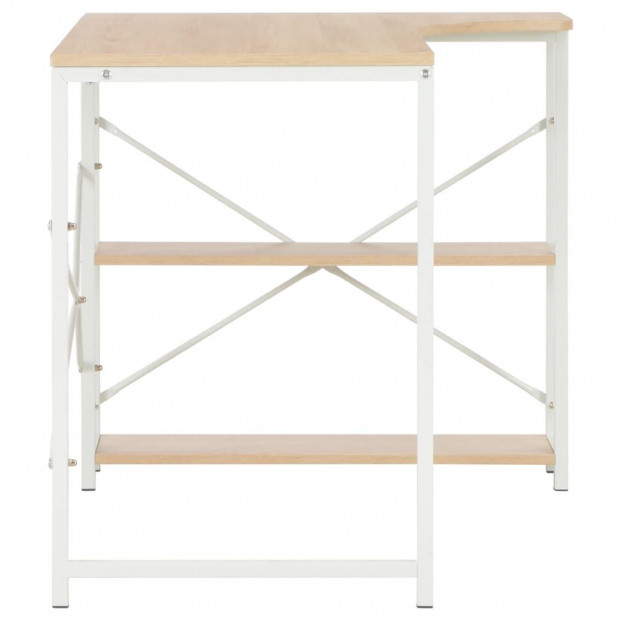 Computer Desk White And Oak 120x72x70 Cm Image 5