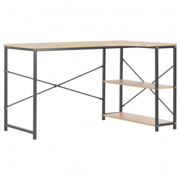 Computer Desk Black And Oak 120x72x70 Cm Image 2