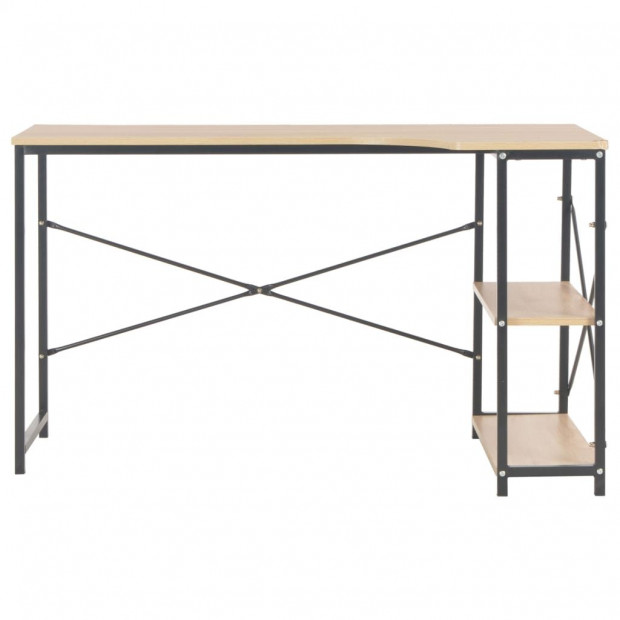 Computer Desk Black And Oak 120x72x70 Cm Image 3