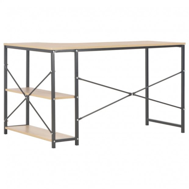 Computer Desk Black And Oak 120x72x70 Cm Image 4