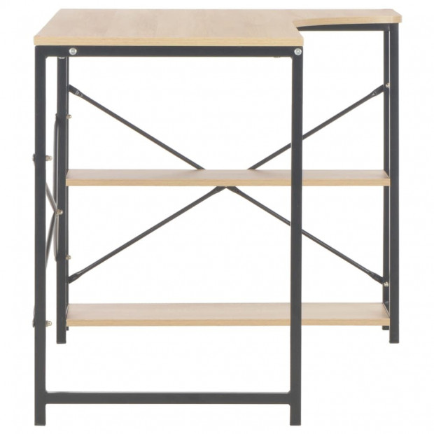 Computer Desk Black And Oak 120x72x70 Cm Image 5