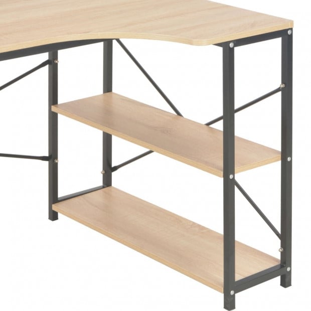 Computer Desk Black And Oak 120x72x70 Cm Image 6