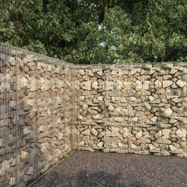 Gabion Wall With Cover Galvanised Steel 300x50x200 Cm Image 2