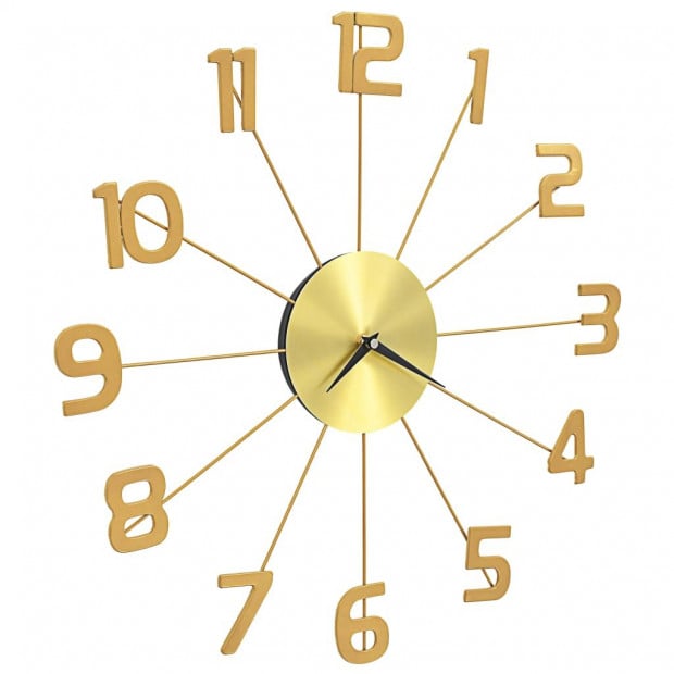 Wall Clock Metal 50 Cm Golden Image 3
