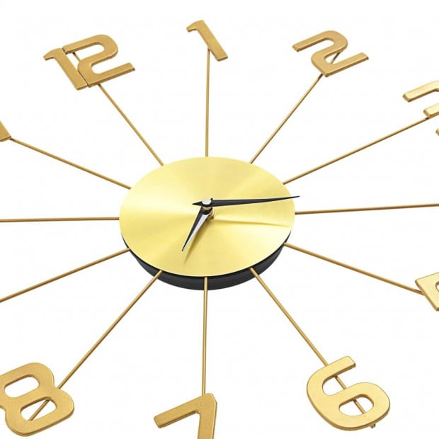 Wall Clock Metal 50 Cm Golden Image 5