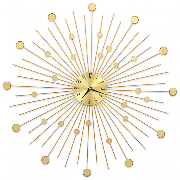 Wall Clock Metal 70 Cm Golden Image 2