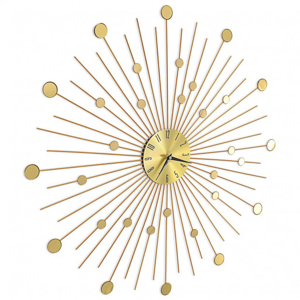 Wall Clock Metal 70 Cm Golden Image 3