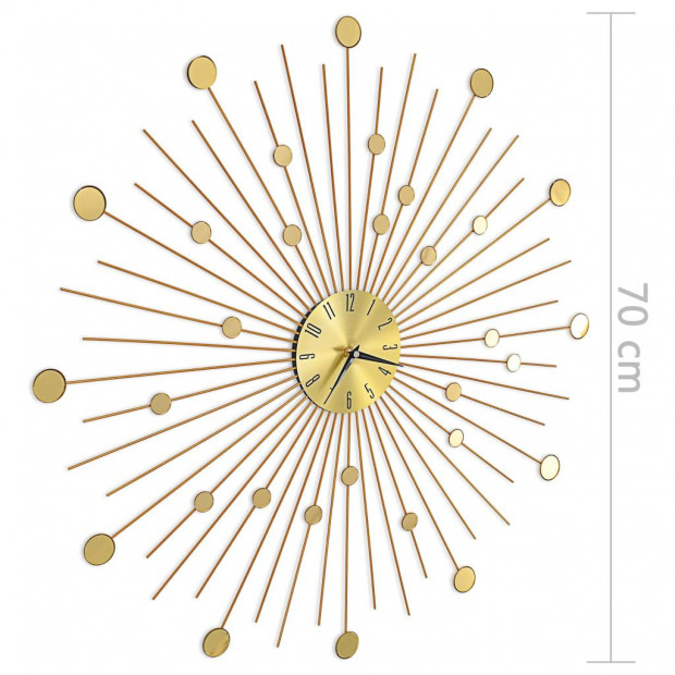 Wall Clock Metal 70 Cm Golden Image 7