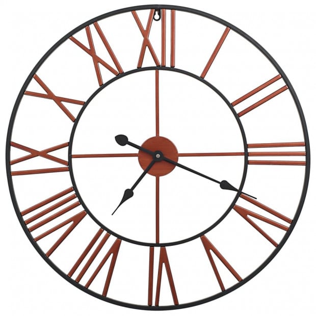 Wall Clock Metal 58 Cm Red Image 2