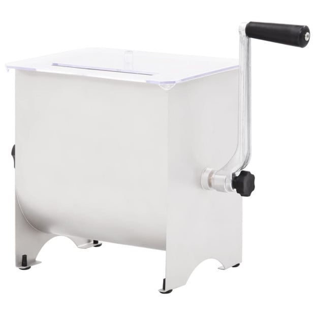 Manual Meat Mixer With Lid Silver Stainless Steel