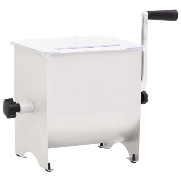 Manual Meat Mixer With Lid Silver Stainless Steel Image 3