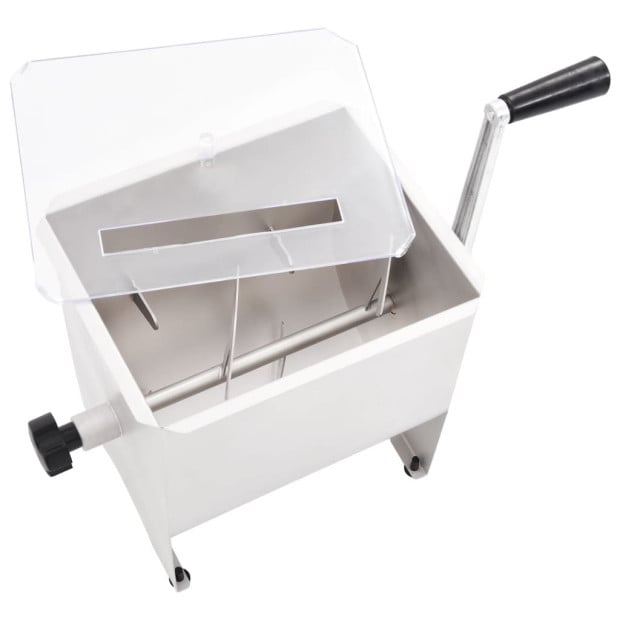 Manual Meat Mixer With Lid Silver Stainless Steel Image 4